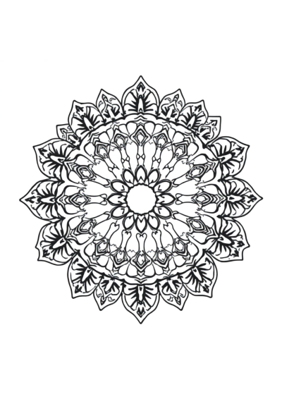 Funny Vintage Lace Mandala Coloring Page