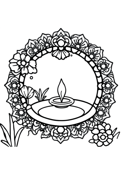 Funny Zen Garden Mandala Coloring Page