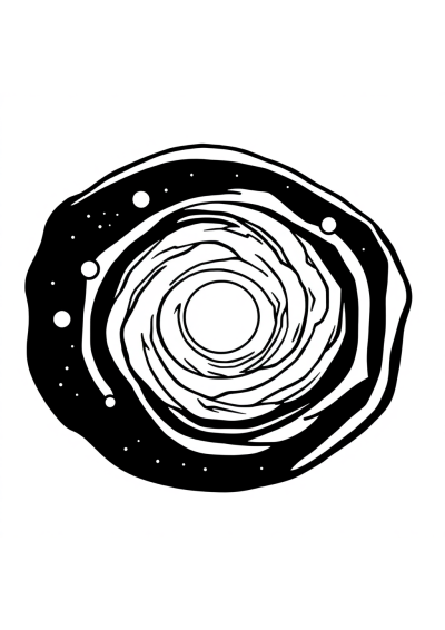 Galaxy Spiral At Sunset Coloring Page