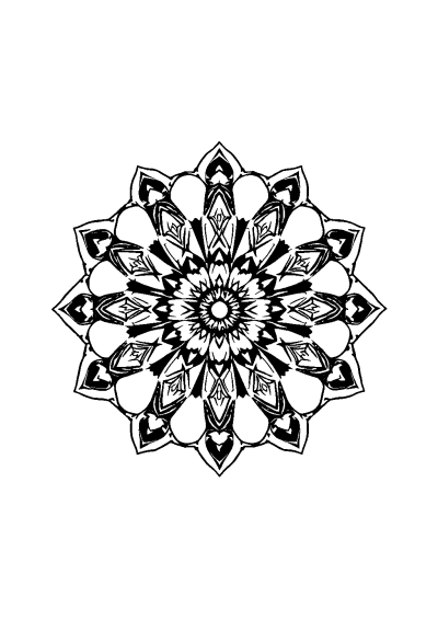 Geometric Mandala Pattern At Night Coloring Page