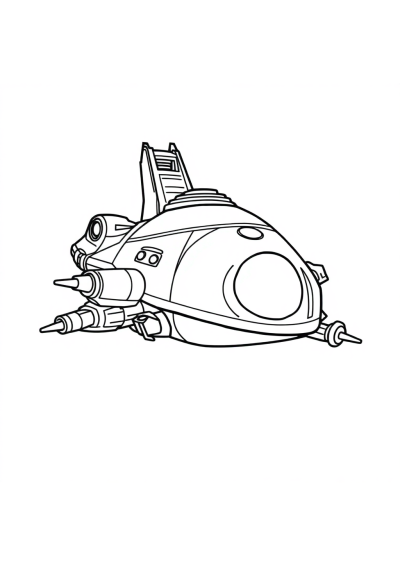 Giant Alien Spaceship Coloring Page