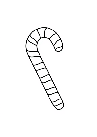 Giant Candy Cane Coloring Page