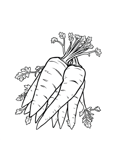 Giant Carrot Bunch Coloring Page