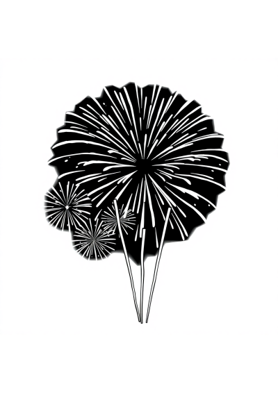 Giant Fireworks Celebration Coloring Page
