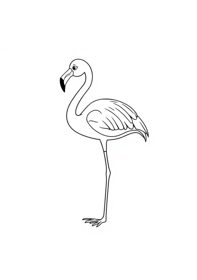 Giant Flamingo Standing Coloring Page