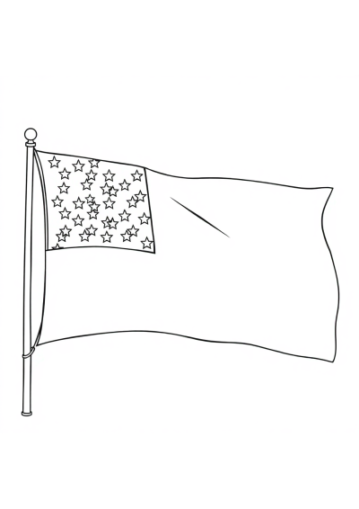 Giant Fourth Of July Flag Coloring Page