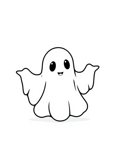 Giant Ghost Friendly Coloring Page