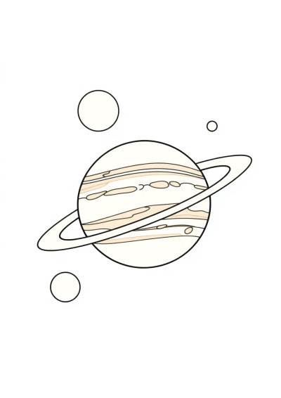 Giant Jupiter And Moons Coloring Page