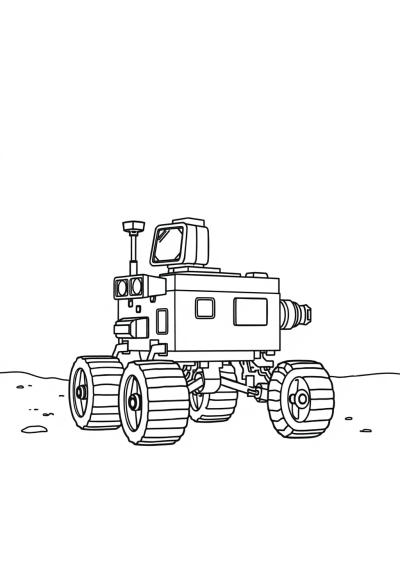 Giant Mars Rover Coloring Page