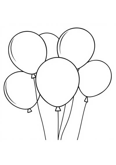 Giant Party Balloons Coloring Page