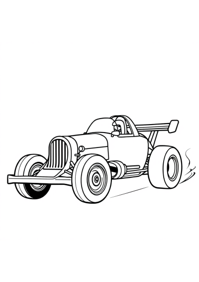 Giant Race Car Speeding Coloring Page
