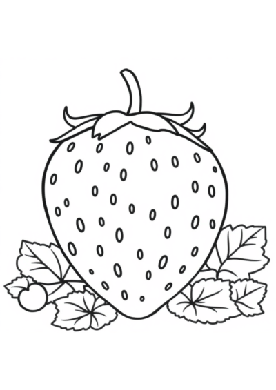 Giant Strawberry Coloring Page