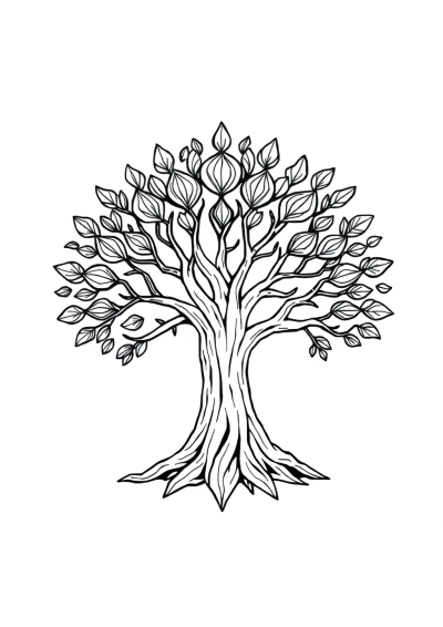 Giant Tree Of Life Mandala Coloring Page