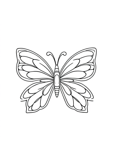 Graceful Butterfly Mandala Coloring Page