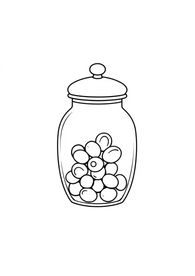 Graceful Candy Jar Coloring Page
