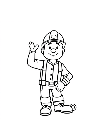 Graceful Construction Worker Coloring Page