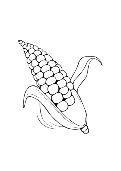 Graceful Corn On Cob Coloring Page