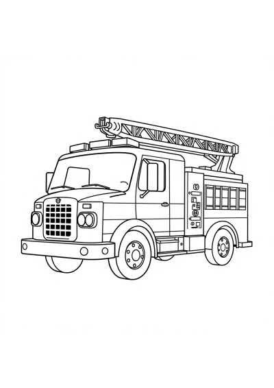Graceful Fire Truck Coloring Page