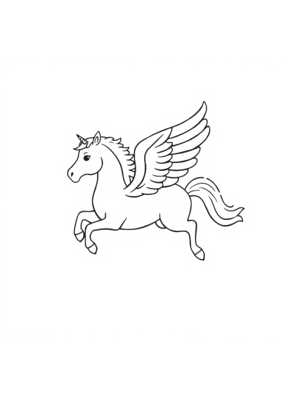 Graceful Flying Pegasus Coloring Page