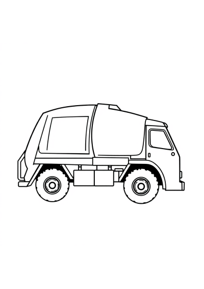 Graceful Garbage Truck Coloring Page