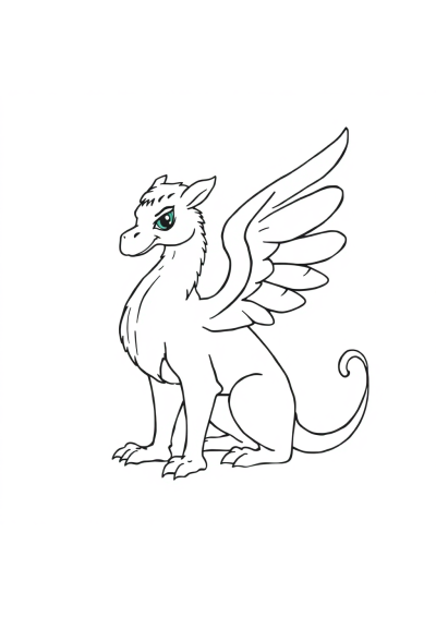 Graceful Griffin Creature Coloring Page