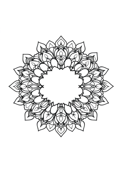 Graceful Heart Shaped Mandala Coloring Page