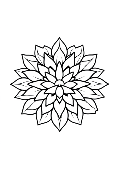 Graceful Lotus Mandala Design Coloring Page