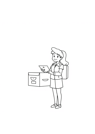 Graceful Mail Carrier Coloring Page