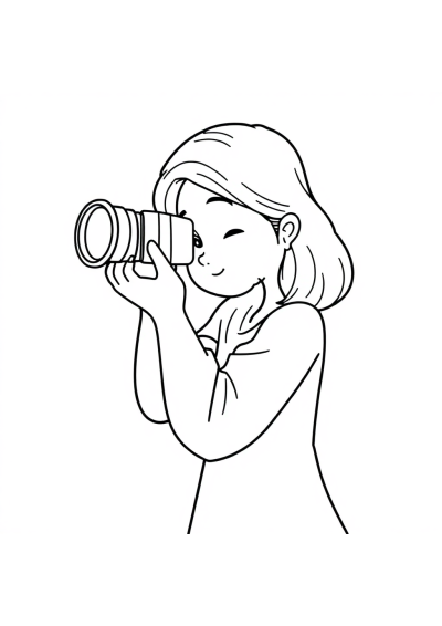 Graceful Photographer Coloring Page