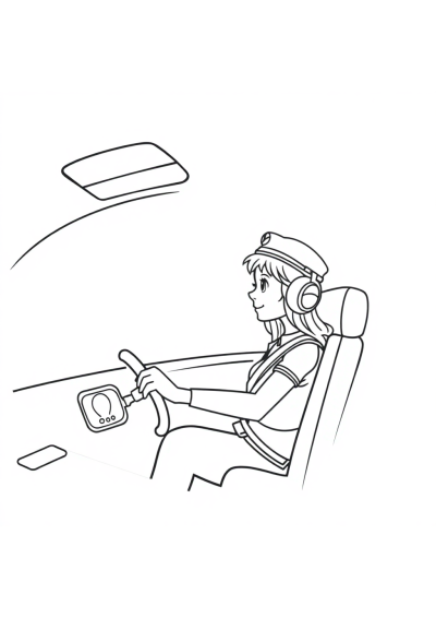 Graceful Pilot In Cockpit Coloring Page