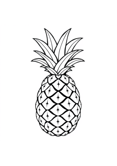 Graceful Pineapple Coloring Page