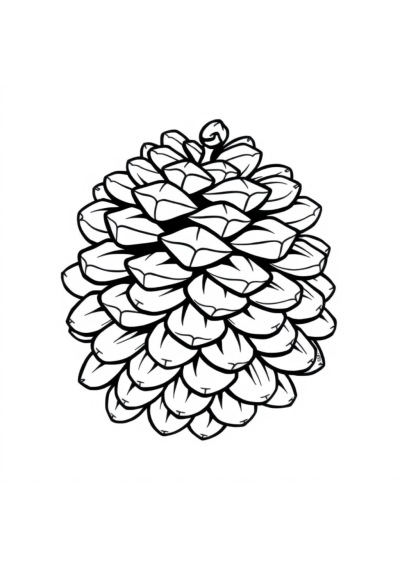 Graceful Pinecone Coloring Page