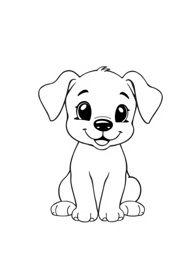 Graceful Playful Puppy Coloring Page