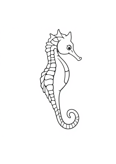 Graceful Seahorse Coloring Page