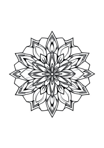 Graceful Star Mandala Coloring Page