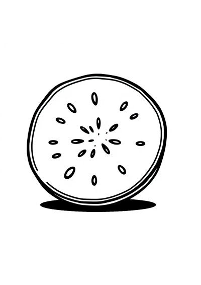 Graceful Watermelon Slice Coloring Page