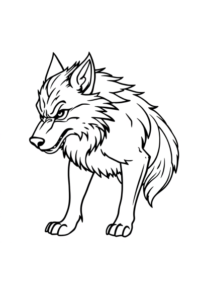 Graceful Werewolf Coloring Page
