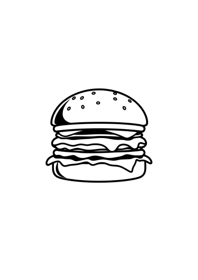 Hamburger In Space Coloring Page