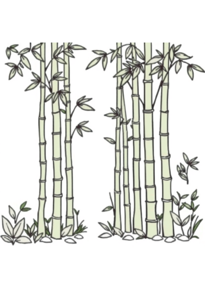 Happy Bamboo Forest Coloring Page