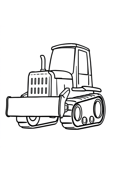 Happy Bulldozer Coloring Page