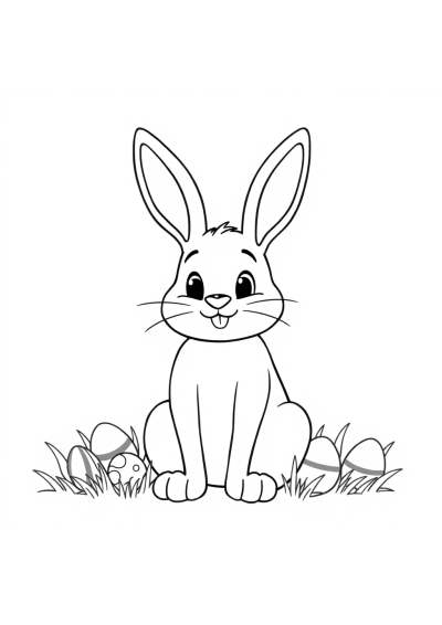 Happy Easter Bunny Coloring Page