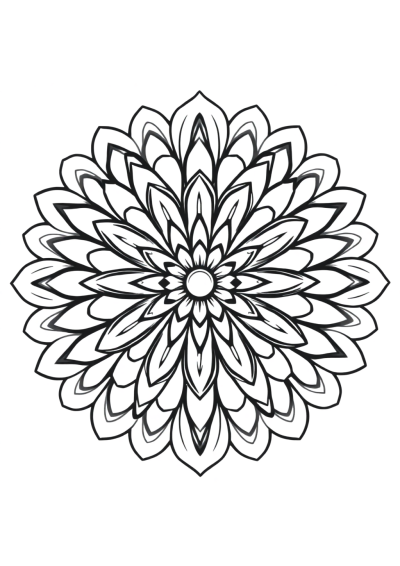 Happy Flower Of Life Mandala Coloring Page