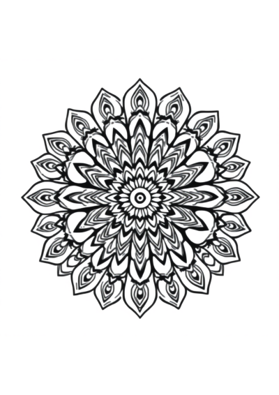 Happy Indian Style Mandala Coloring Page