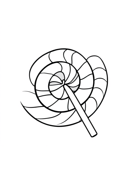 Happy Lollipop Swirl Coloring Page