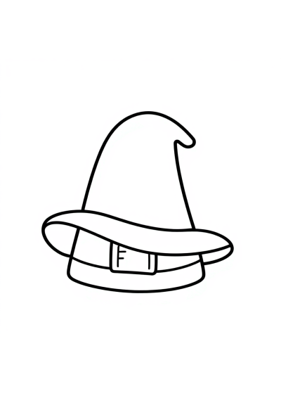 Happy Pilgrim Hat Coloring Page