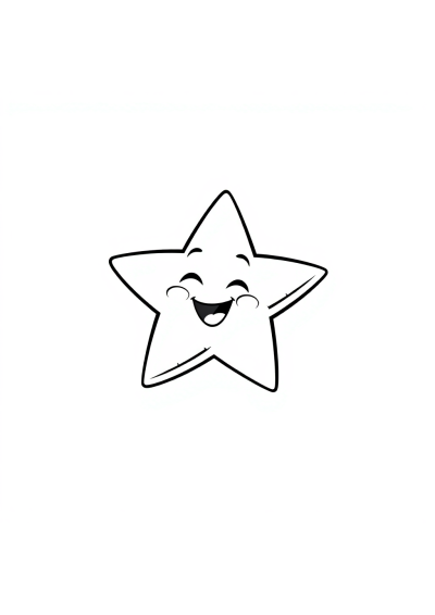 Happy Shooting Star Coloring Page
