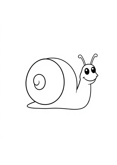 Happy Snail With Shell Coloring Page