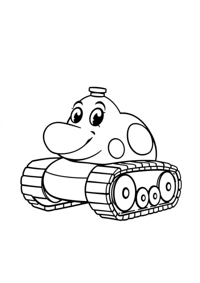 Happy Tank Coloring Page