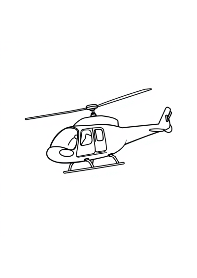 Helicopter Flying At Night Coloring Page