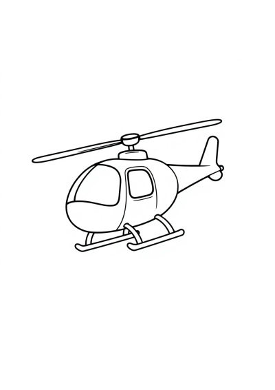 Helicopter Flying In Space Coloring Page